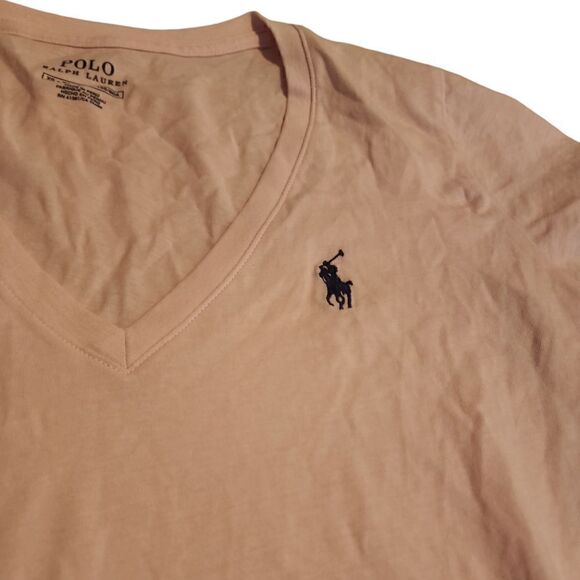 Polo Ralph Lauren Pale Pink V Neck Tee Xs - Picture 2 of 2